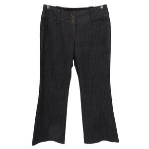 Maurices Women 10 Juniors 9 Dark Blue Gray Denim Flat Front Trouser Pants Y2K